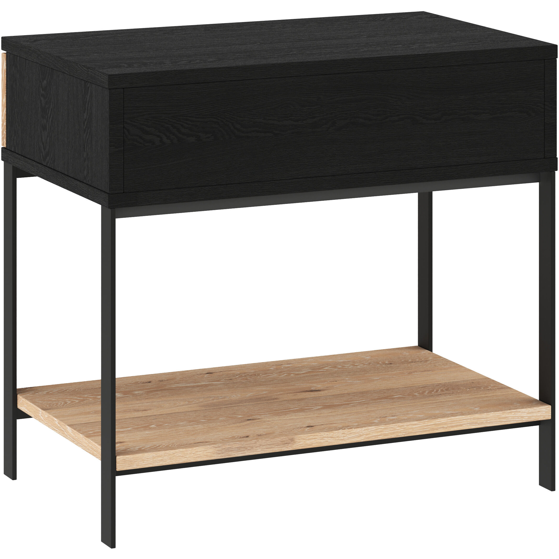 Rosso 23.75 X 23.5 inch Black / Brown / Matte Black Night Stand